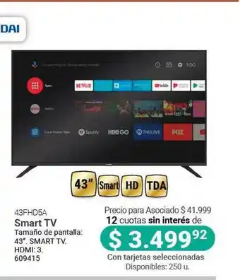 Cooperativa Obrera Hyundai 43FHD5A Smart TV oferta