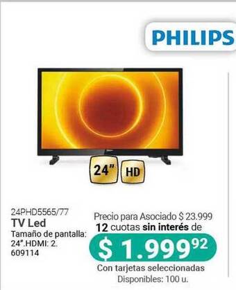 Cooperativa Obrera Philips 24PHD5565-77 TV Led oferta