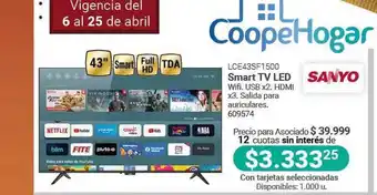 Cooperativa Obrera Sanyo LCE43SF1500 Smart TV Led oferta