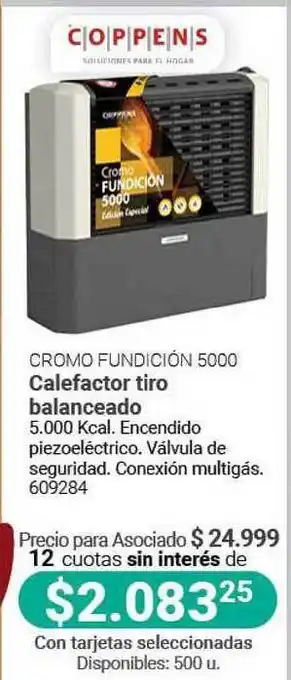 Coppens Cromo Fundición 5000 Calefactor Tiro Balanceado