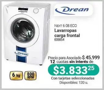 Cooperativa Obrera Drean Lavarropas Carga Frontal Next 6 08 Eco oferta