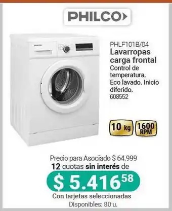 Cooperativa Obrera Philco PHLF101B/04 Lavarropas Carga Frontal oferta