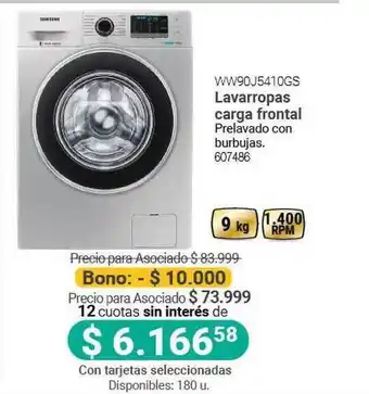 Cooperativa Obrera Lavarropas Carga Frontal WW90J5410GS oferta