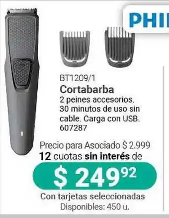 Cooperativa Obrera Philips Cortabarba BT1209/1 oferta