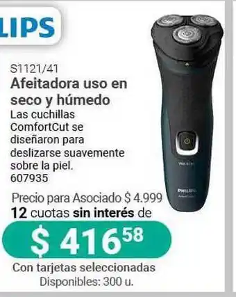 Cooperativa Obrera Philips Afeitadora Uso en Seco y Húmedo S1121/41 oferta