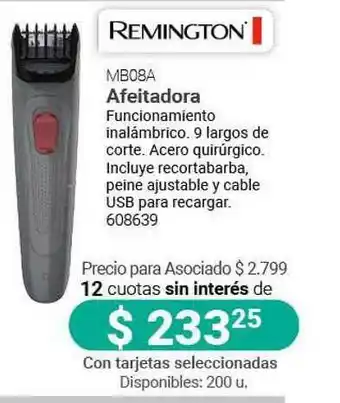 Cooperativa Obrera Remington Afeitadora MB08A oferta