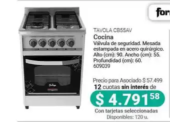 Cooperativa Obrera Fornax Cocina Tavola CB55AV oferta