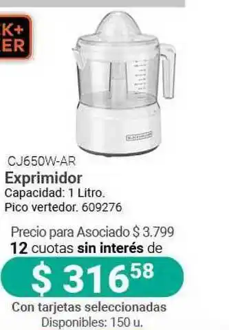 Cooperativa Obrera Exprimidor CJ650W-AR oferta