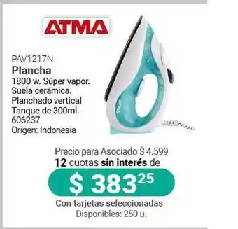 Cooperativa Obrera Atma PAV1217N Plancha oferta