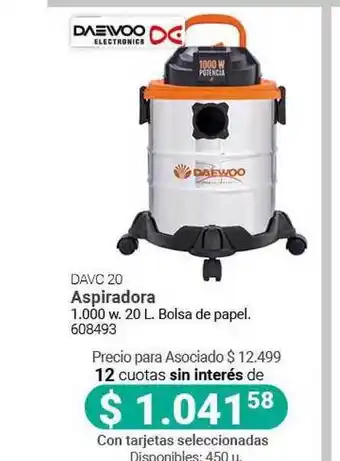 Cooperativa Obrera Daewoo DAVC 20 Aspiradora 1.000 w 20L oferta