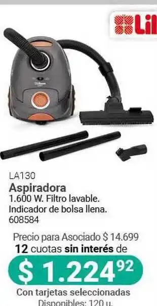 Cooperativa Obrera Liliana LA130 Aspiradora 1.600w oferta