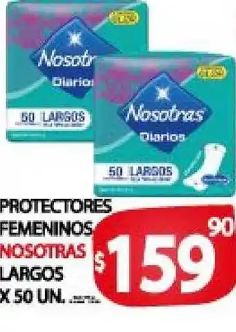 Supermercados Mariano Max Nosotras Protectores Femeninos Largos x 50 un. oferta