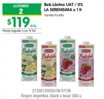 Jumbo La Serenisima Bebible Láctea UAT/ 0% x 1lt oferta