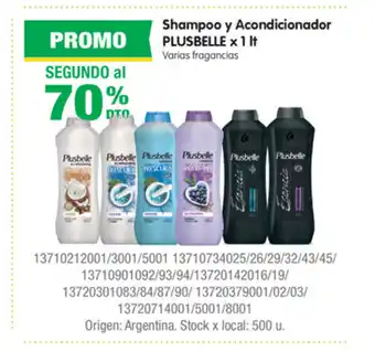 Jumbo Plusbelle Shampoo y Acondicionador x 1lt oferta