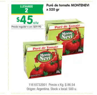 Jumbo Montenevi Puré de tomate x 520gr oferta