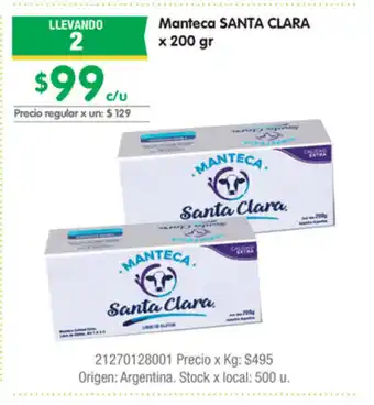 Jumbo Santa Clara Manteca x 200gr oferta