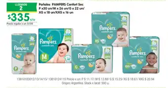 Jumbo Pampers Pañales Confort Sec P x 30 un oferta