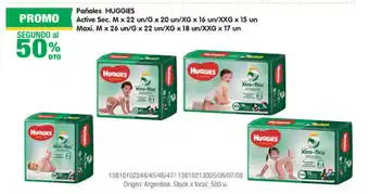 Jumbo Huggies Pañales Active Sec. M x 22 un oferta