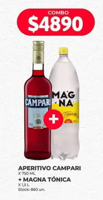 Supermercados Tadicor APERITIVO CAMPARI X 750 ML + MAGNA TÓNICA X 1,5L oferta