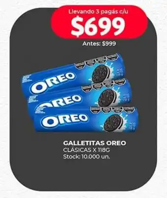Supermercados Tadicor GALLETITAS OREO CLÁSICAS X 118 G oferta