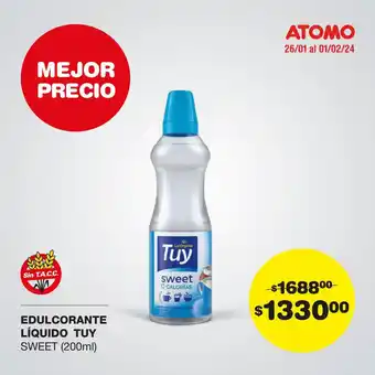 Atomo Conviene EDULCORANTE LÍQUIDO TUY SWEET (200ml) oferta