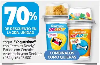 La Anonima Yogurisimo Yogur con Cereales Ready/ Batido con Cereales Azucarados/con Rockets x 164g oferta