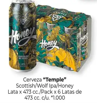 La Anonima Temple Cerveza Scottish/Wolf Ipa/ Honey Lata x 473 cc./ Pack x 6 Latas de 473 cc. oferta
