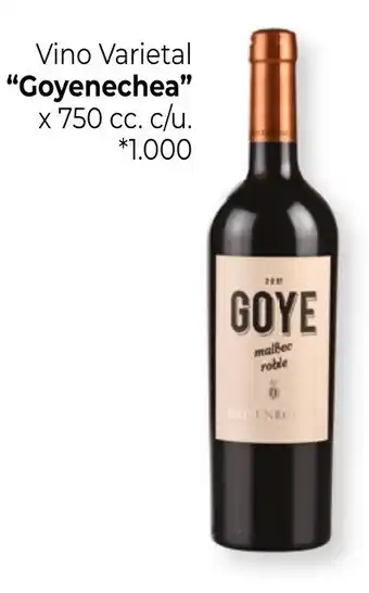 La Anonima Goyenechea Vino Varietal x 750 cc. c/u. oferta