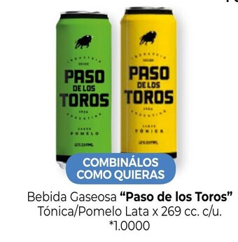 La Anonima Paso de los Toros Bebida Gaseosa Tónica/ Pomelo Lata x 269 cc. c/u. oferta