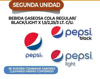 La Anonima Bebida Gaseosa Cola Regular/Black/Light x 1,5/2,25/3 lt. c/u. oferta