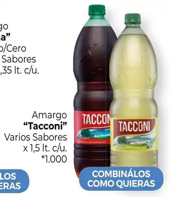 Tacconi Amargo Varios Sabores x 1,5 lt. c/u.