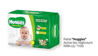 La Anonima Huggies Pañal Active Sec Highcount P/RN c/u. oferta