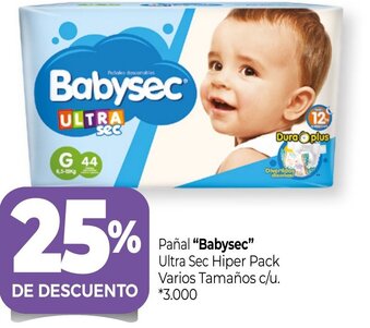 La Anonima Babysec Pañal Ultra Sec Hiper Pack Varios Tamaños c/u. oferta