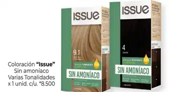 Issue Coloración Sin amoníaco Varias Tonalidades x 1 unid. c/u.