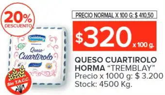 Carrefour Market QUESO CUARTIROLO HORMA "TREMBLAY" x 100 g. oferta