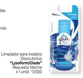 La Anonima Lysoform/Glade Limpiador para Inodoro Disco Activo Repuesto Marina x 1 unid. oferta