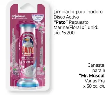 Pato Limpiador para Inodoro Disco Activo Repuesto Marina/Floral x 1 unid. c/u.