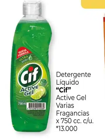La Anonima Cif Detergente Líquido Active Gel Varias Fragancias x 750 cc. c/u. oferta