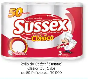 La Anonima Sussex Rollo de Cocina Clásico x 3 Rollos de 50 Paños c/u. oferta