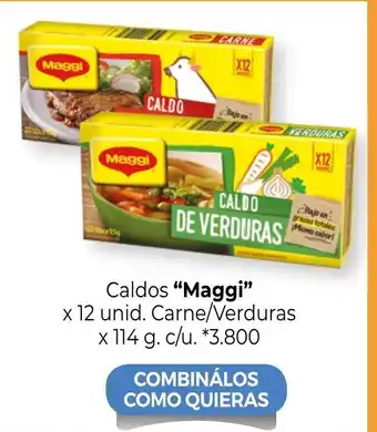 Maggi Caldos x 12 unid. Carne/Verduras x 114 g. c/u.