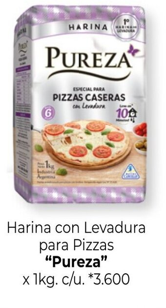 La Anonima Pureza Harina con Levadura para Pizzas x 1kg. oferta