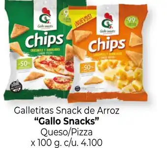 La Anonima Gallo Snacks Galletitas Snack de Arroz Queso/Pizza x 100 g. c/u. oferta
