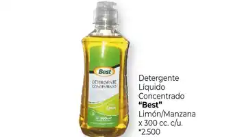 La Anonima Best Detergente Líquido Concentrado Limón/Manzana x 300 cc. c/u. oferta