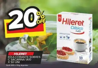 Carrefour Maxi HILERET EDULCORANTE SOBRES C SACARINA 1A10 X 50 UNI oferta