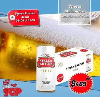 Supermercados Top Stella Artois Petite Cerveza lata 269cc pack x 10un oferta