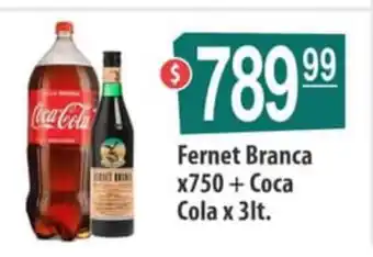Autoservicio Capo Fernet Branca x 750 + Coca Cola x 3lt. oferta