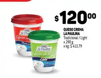 Makro Queso Crema La Paulina Tradicional / Light x 290g oferta
