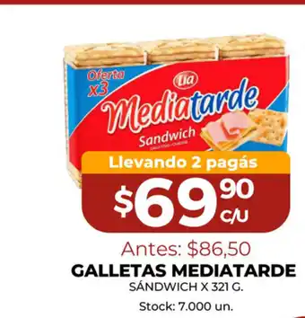 Galletas Mediatarde Sándwich x 321 g