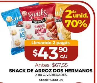 Super MAMI Snack De Arroz Dos Hermanos x 80 g Variedades oferta