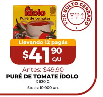Super MAMI Puré De Tomate Ídolo x 520g oferta